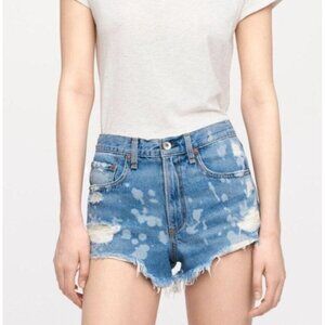 Rag & Bone Distressed High Rise Justine Shorts In Brokenland Women's 26 Festival